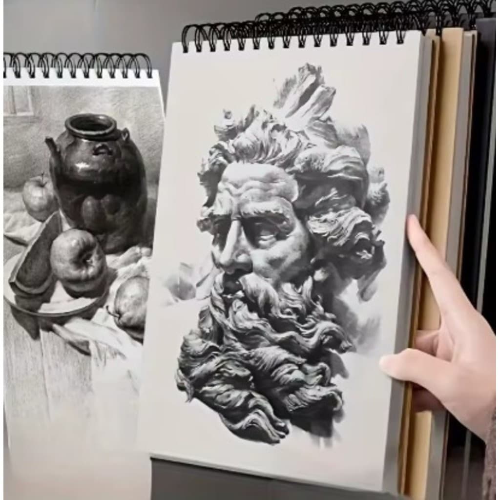 Caderno de Desenho esprsso A3 29,7x42 cm – Sketchbook Artístico com Folhas Brancas e Espiral