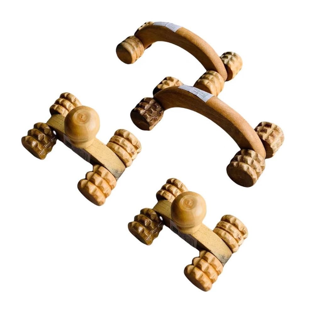 Massageador Manual carrinho de madeira com rodinhas vi