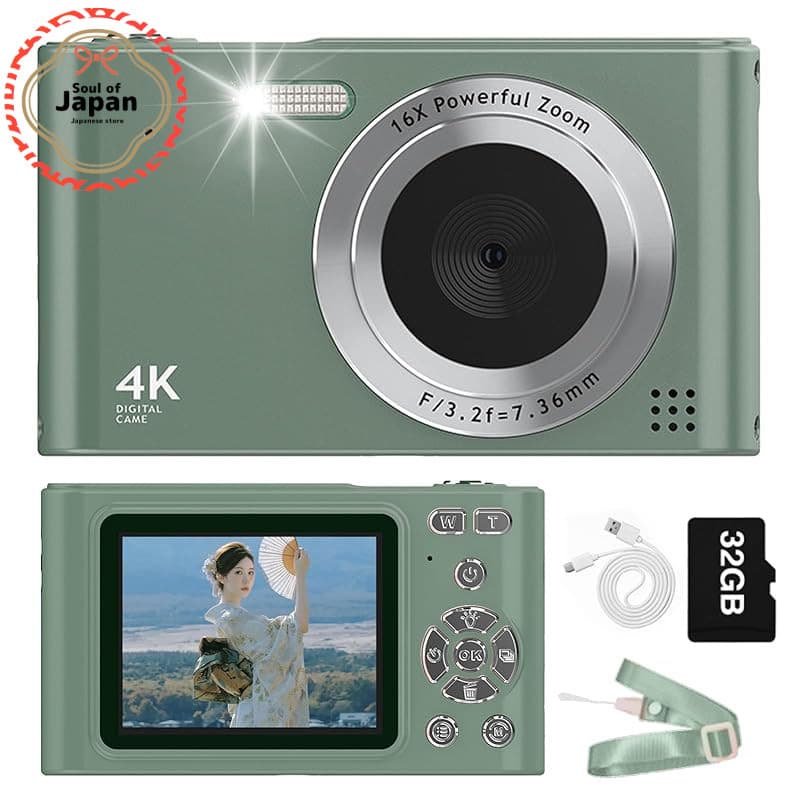 Direto Do Japão Câmera Digital Compacta-De Brinquedo Infantil De 48 Mp Com Vídeo 1080P , Zoom 16x , Estabilização De Imagem , Auto -