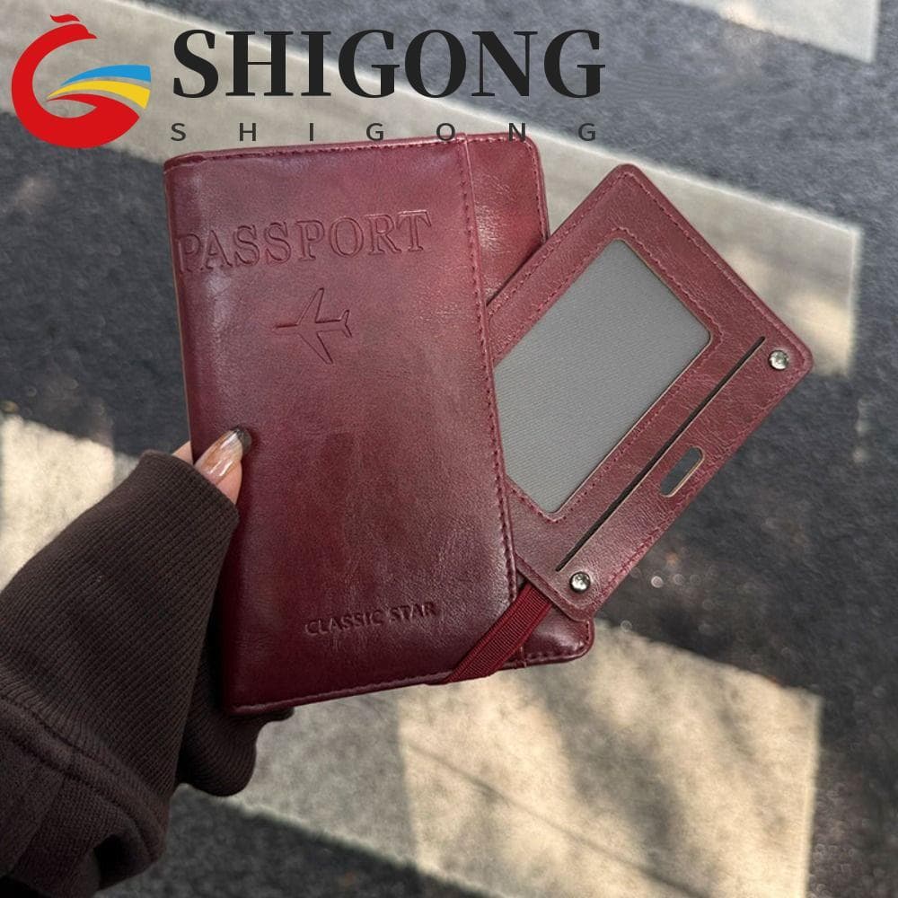 Capa Protetora Para Passaporte SHIGONG , Porta-RFID Minimalista Simples Cartões De Ingressos De Luxo