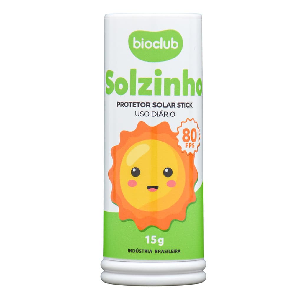  Protetor Solar Stick Bastão Natural Infantil Hipoalergênico - Solzinho FPS80 Bioclub - 15g