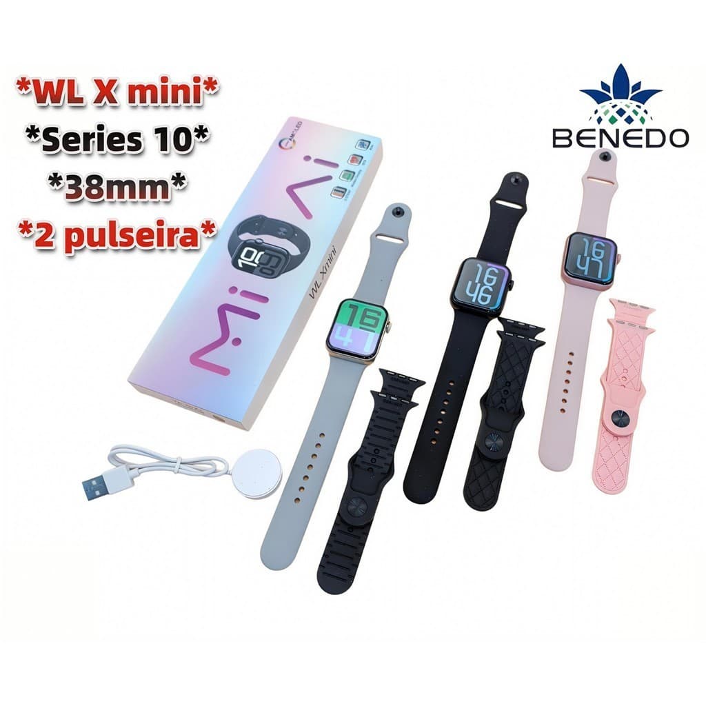 Smartwatch WL X-mini(38mm) 2 Pulseiras GPS esportes unisex Faz Recebe Chamada inteligente