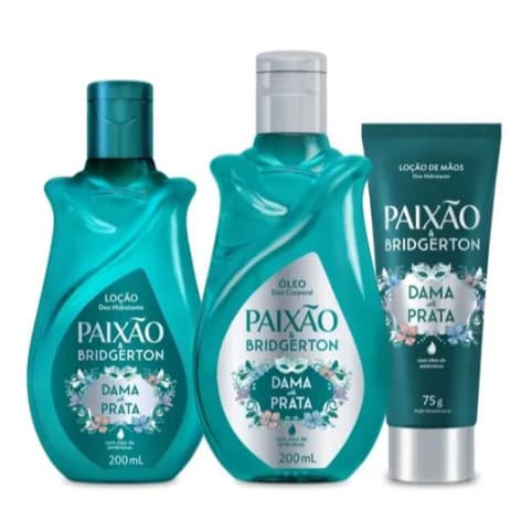 Kit Paixão Dama de Prata Óleo Corporal Hidratante Corporal e Hidratante de Mãos