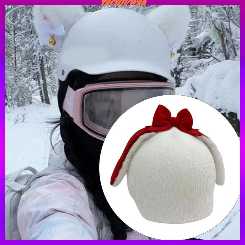 [Tachiuwa2] Capa Para Capacete De Esqui/snowboard Com Orelhas De Coelho , Quente , Criativa E Adorável , Ideal Skate .