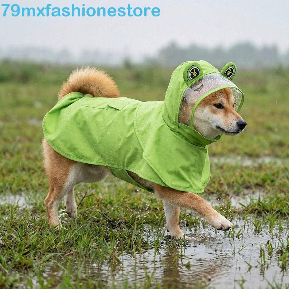 MXFASHIONESB Capa De Chuva Para Cães , Animais De Estimação Com Design Capuz Resistente À Sujeira 4 Pernas , Sapo , Ponc