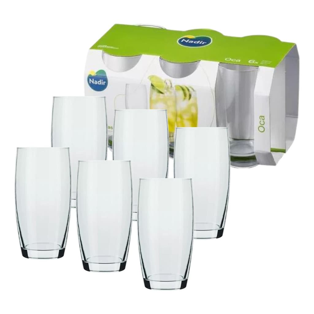 Jogo Copo Agua E Suco Vidro Nadir Oca 400ml - Kit 6 Pecas Cor Transparente