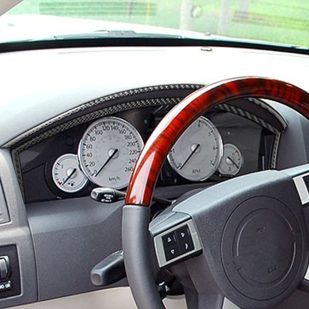 Adequado para 2005-2007 Chrysler 300 300C velocímetro Surround modificação Interior do carro de fibra de carbono