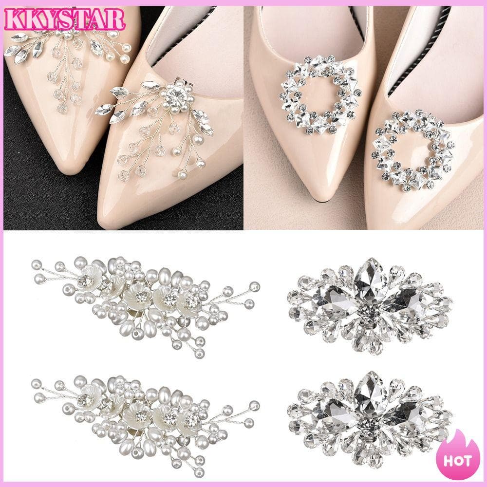 KKXYSTAR 2 Peças De Clipe De Sapato De Strass Acessórios Broche Fivela De Charme De Casamento