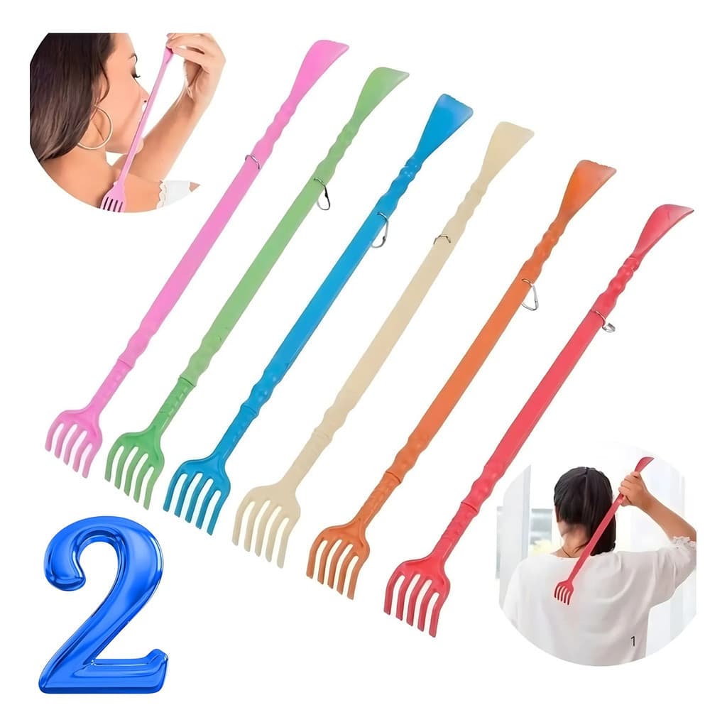 2 Mãozinha Para Coçar Costas - Coçador Calçadeira e Massageador