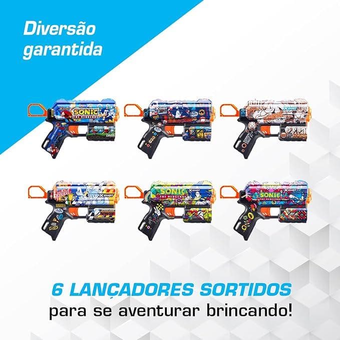 Lançador de Dardos, X-Shot, Skins Flux - Sortido(1unidade)