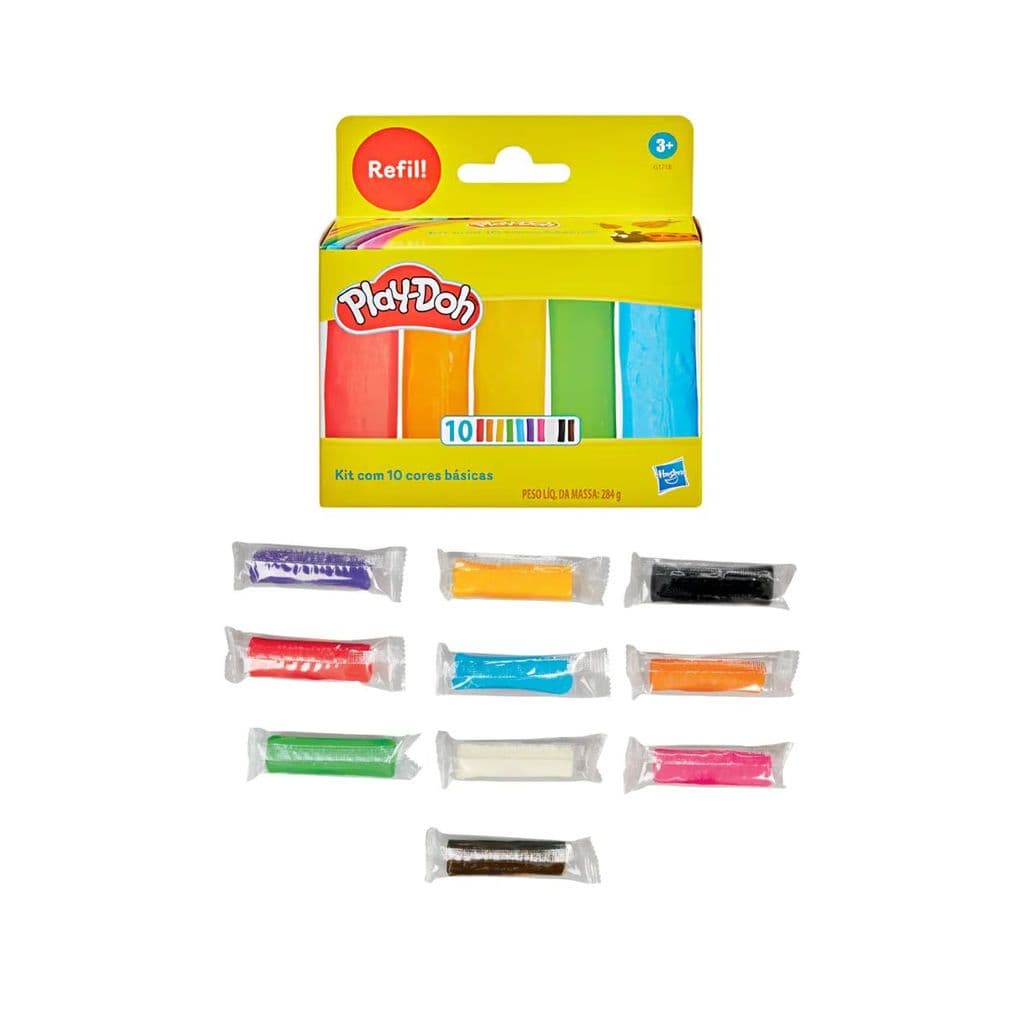 Kit 5x Massinha de Modelar Play-Doh 10 Cores Básicas Cada