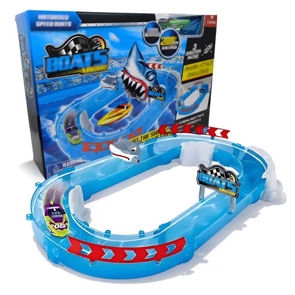 Desafio Ataque Do Tubarão Brinquedo Com Super Lanchas Micro Boats Castela