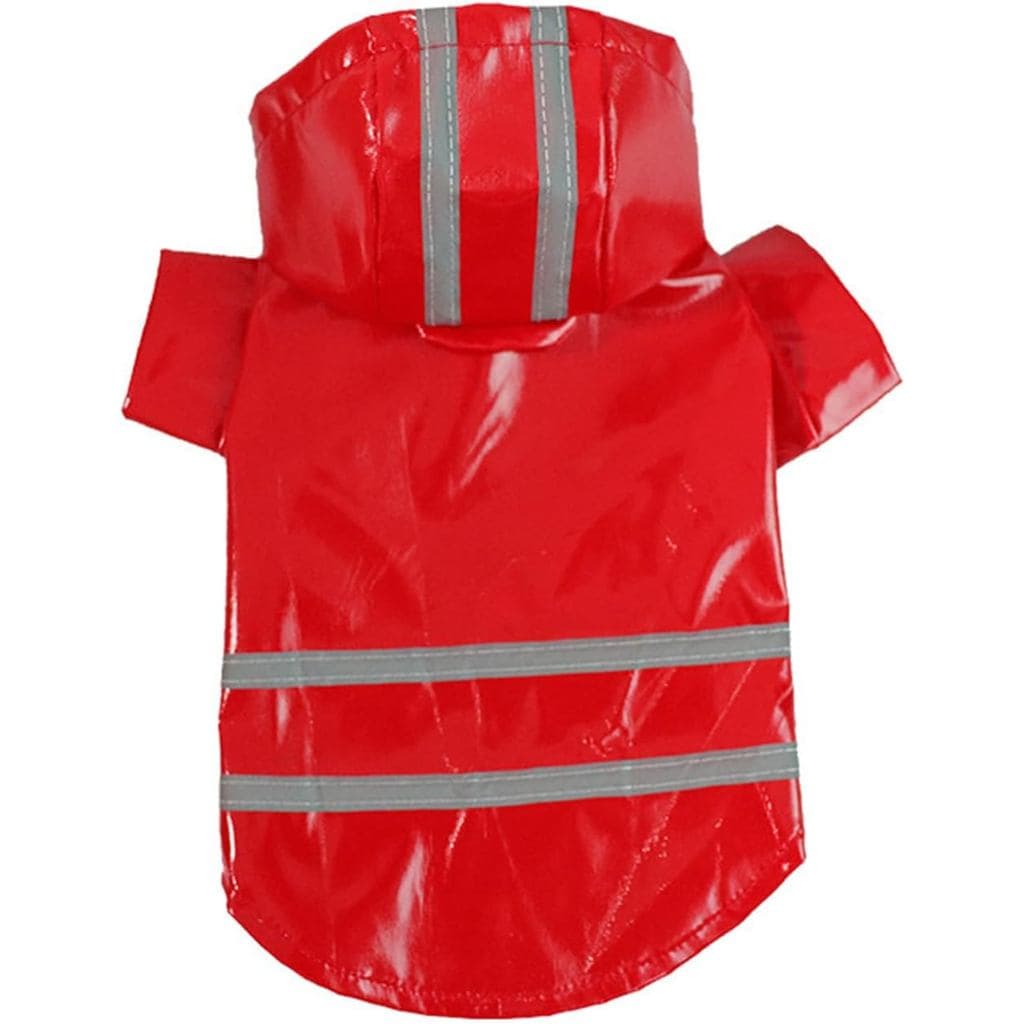 Capa de Chuva Refletiva para Cães, Adequada para Cães Pequenos a Grandes, à Prova de Vento e à Prova d'Água, Vermelha, T