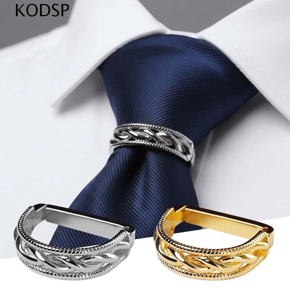 Clipe De Gravata Torcido KODSP , Fivela Em Forma De D De Liga De Alfinete , Mini Abotoaduras De Tira , Fixação De Nó