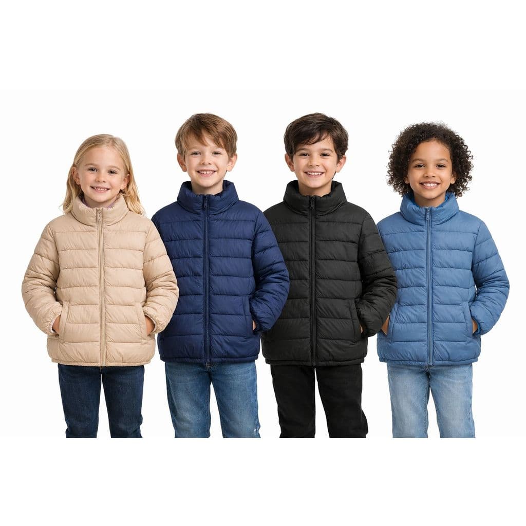 Jaqueta Infantil Puffer Bobojaco Casaco Menino Menina Sem Capuz Estilo Zara