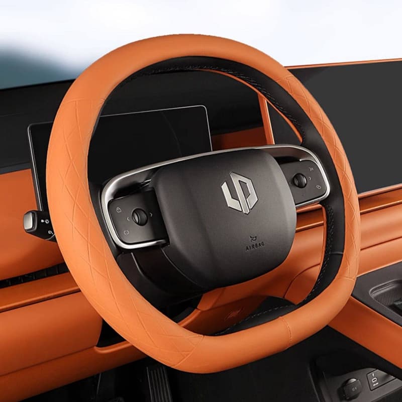 Para Leapmotor C10 : Capa De Couro Volante-Textura De Diamante Antiderrapante Com Interior De Silicone ​