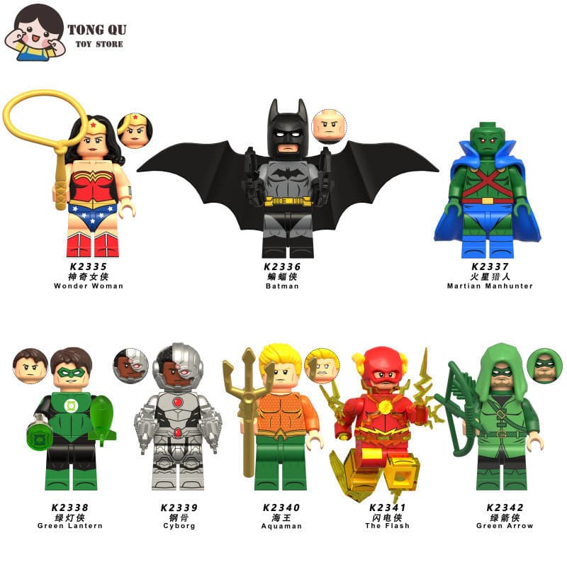 Boneca de ação presente de aniversário montado brinquedo arqueiro decoração morcego blocos de construção