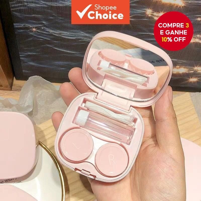 Bonito Caso De Lente De Contato Portátil Caixa Dupla DIY Colorido Pupila Armazenamento Viagem Amigável