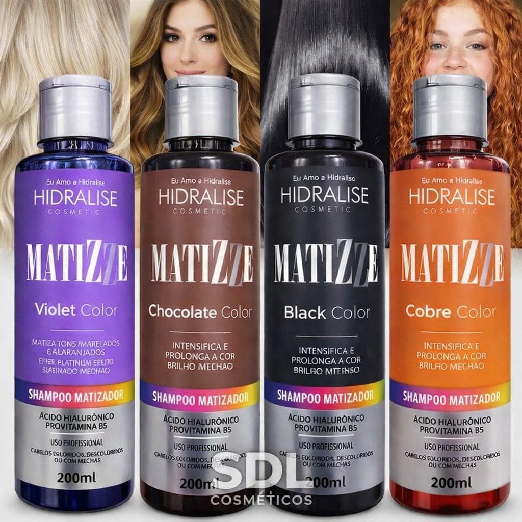Shampoo Matizze Matizze Escurecedor Cabelos Brancos Tonalizante Preto, Avelã, Marsala, Platinado Colored 100% Natural