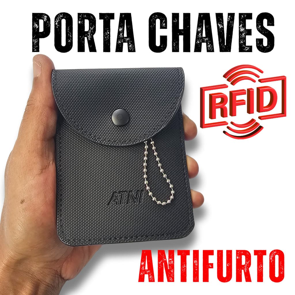 Bolsa Porta Chave Carteira Bloqueia Sinal RFID Carro Faraday Grip Antifurto Anticlonagem Segurança