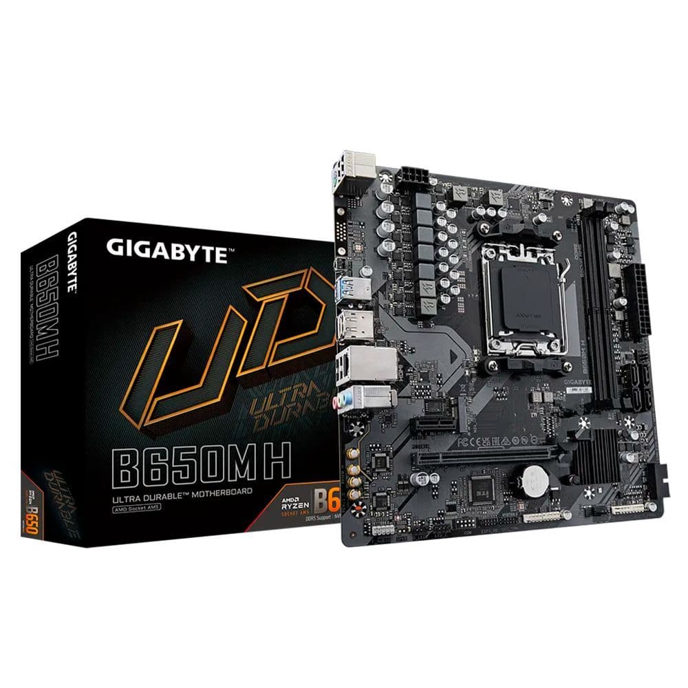 Placa Mãe Gigabyte B650M H 1.2 - AM5 Ryzen DDR5 - Matx - M.2 Nvme - Hdmi/displayport
