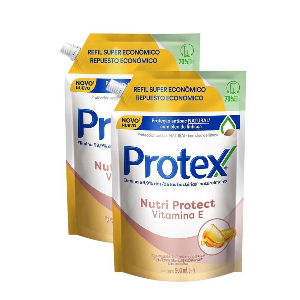 Kit 2 Sabonete Líquido Protex Nutri Protect Vitamina E 900ml