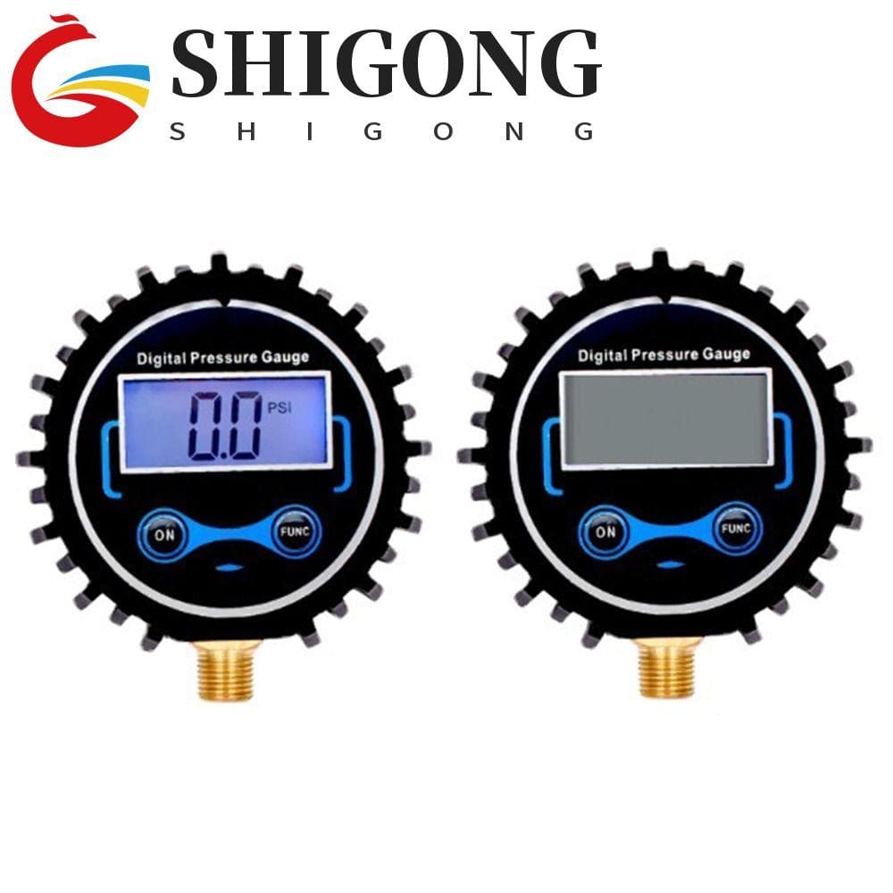 Medidor De Pressão Digital Dos Pneus SHIGONG , Manômetro Eletrônico De Precisão LCD , Luz LED