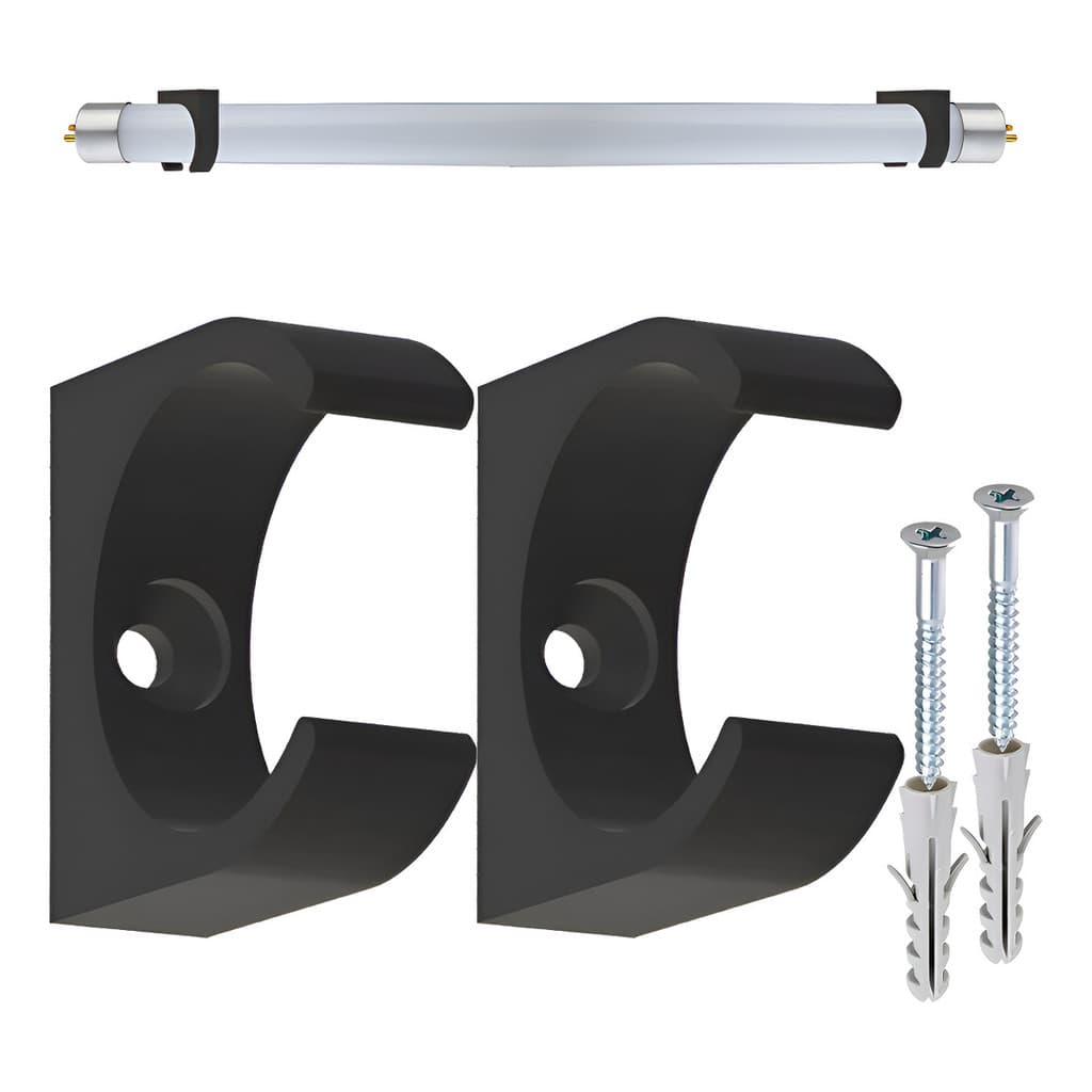 Suporte Para Lâmpadas Tubular - Fluorescente Ou Led Preto