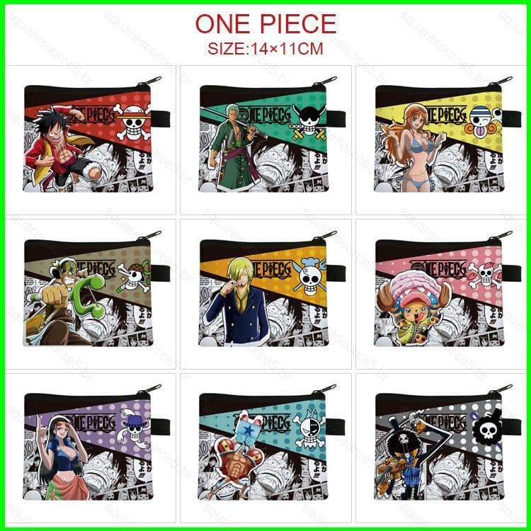 SQ5 Uma Peça Luffy Crianças Dos Desenhos Animados Anime Moeda Bolsa Carteira Titular Do Cartão ID Crédito Bolso