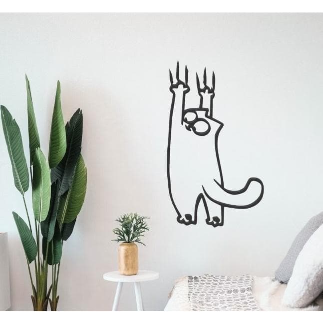 Quadro Vazado Decorativo Gato Minimalista em Impressão 3D Meme Gato Brincalhão