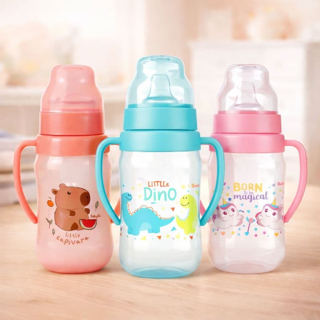 Super Copo Treinamento Menino ou Menina 300ml C/ Alça e Bico Flexível Dino ou Unicórnio