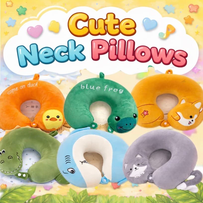 Travesseiro de Pescoço Pelúcia Fofo - Aconchego Super Macio para Seus Momentos de Descanso!
