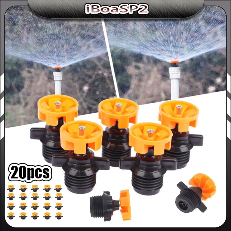 20pcs Aspersor De Rotação De Plástico De Irrigação , 360 ° Giratória Sistema De Rega