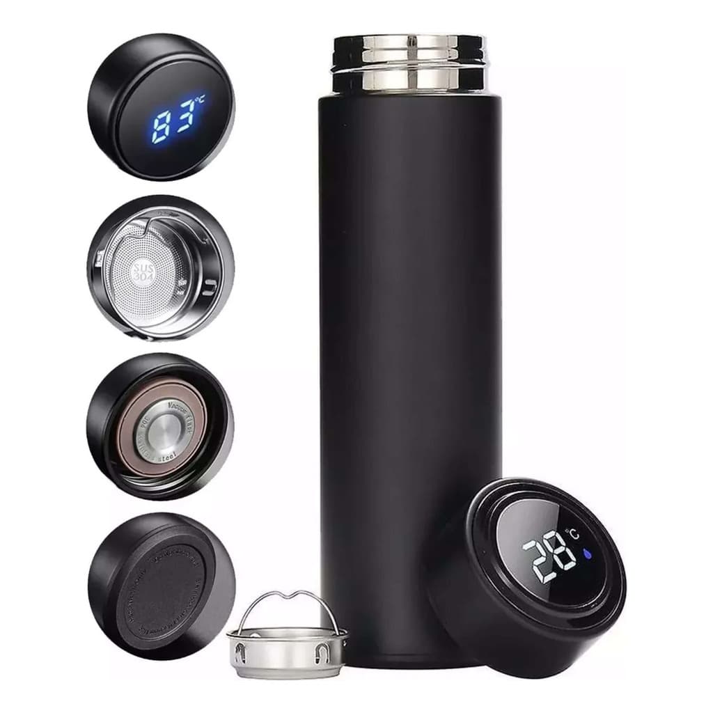 Garrafa Térmica De Água Café Inox Com Termômetro Digital Smart Cup 500 mL Sortido