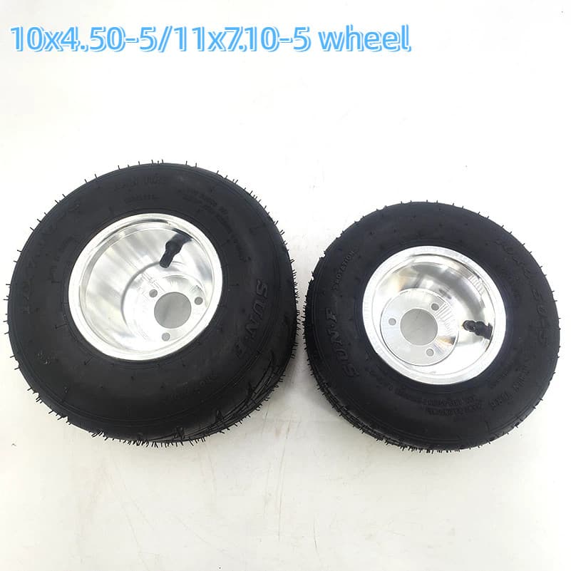  Pneus de Kart Campo Dianteiros 10x4.50-5 e Traseiros 11x7.10-5 Polegadas Pneus a Vácuo para Chuva Adequados para