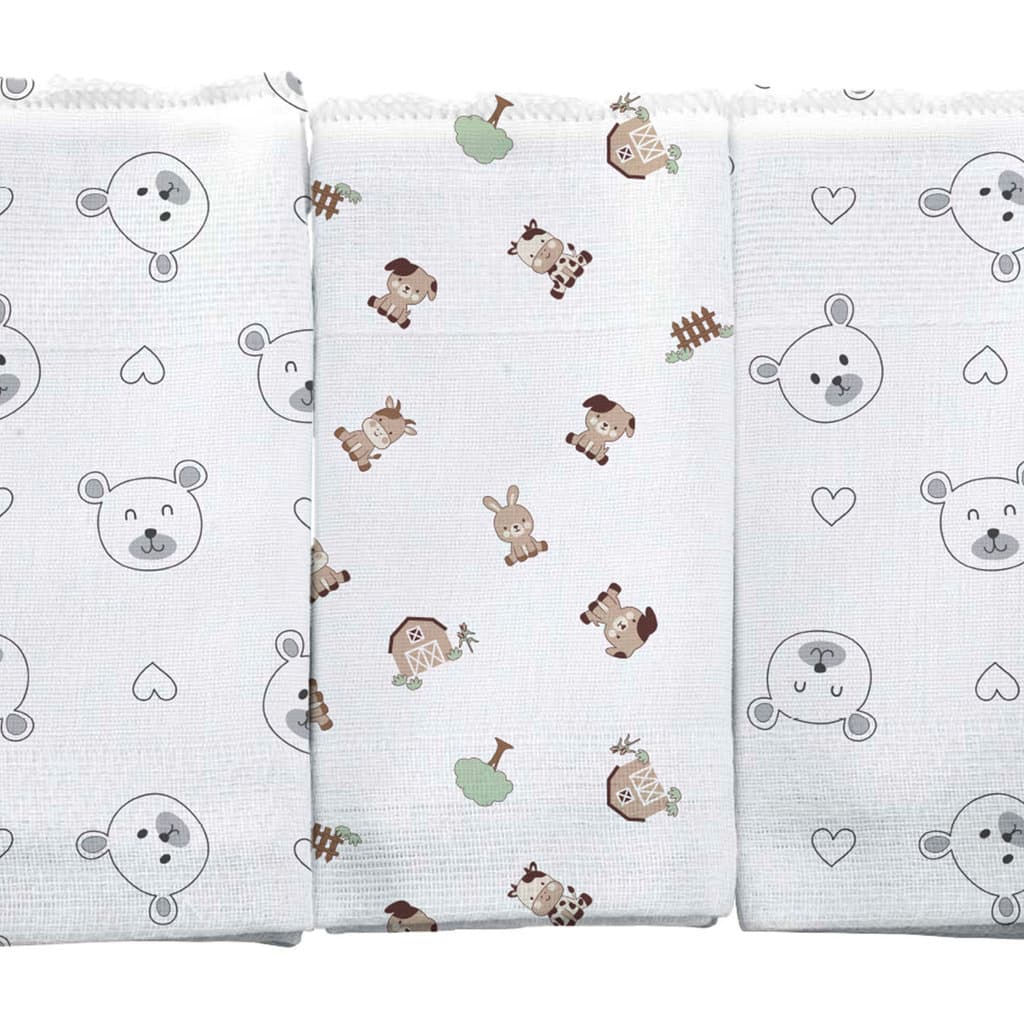 Pano de Boca Luxo para Bebê 34 cm x 40 cm Fraldas Incomfral