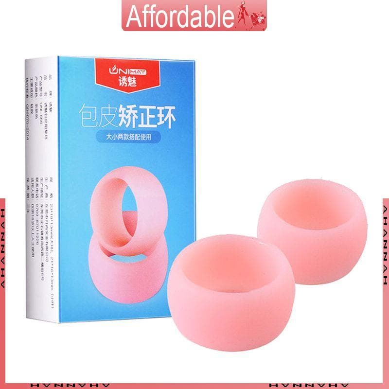 AH 2 Anel Peniano Silicone Macio Masculino Corretor Prepúcio Retardar A Ejaculação Brinquedo