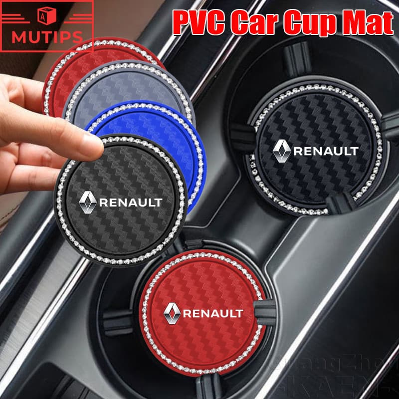Porta-Copos Para Carro Renault Tapete Antiderrapante De Em PVC Bebidas Interior Automotivo Kwid Duster Fluence Sandero O
