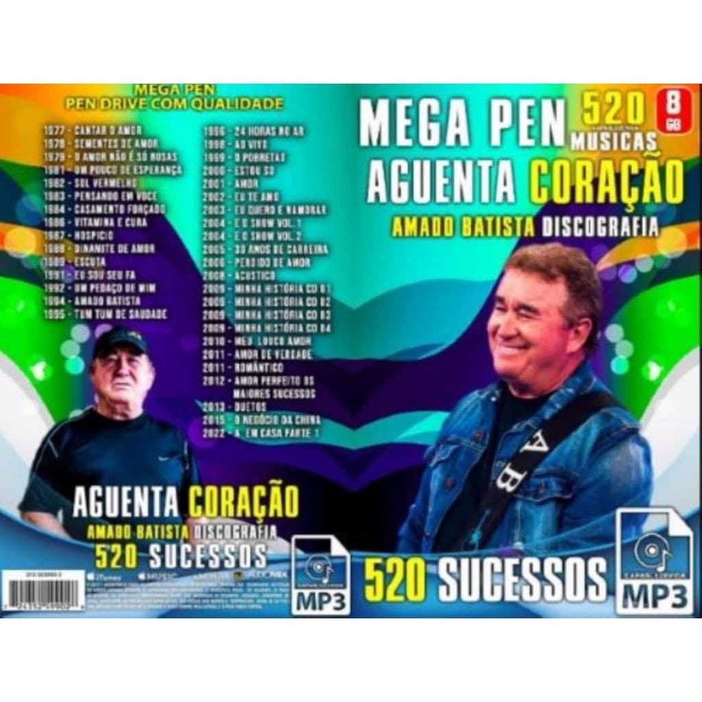 520 Músicas aguenta coração Amado Batista Discografia - ENVIO 24 HRS