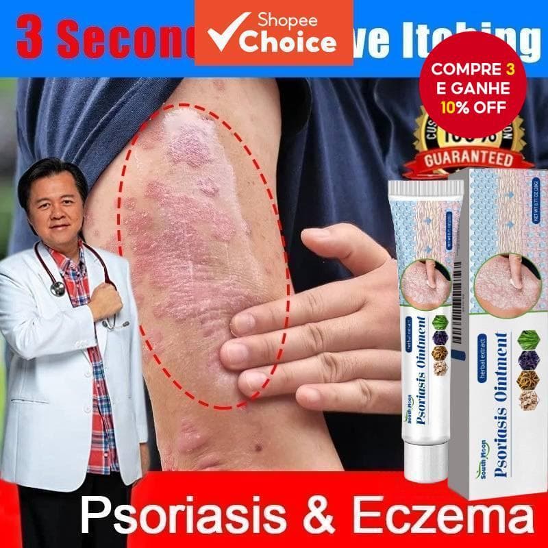  Creme Antibacteriano para Psoríase Herbal Eficaz Alívio Anti-coceira Tratamento de Dermatite Eczema Urticária -
