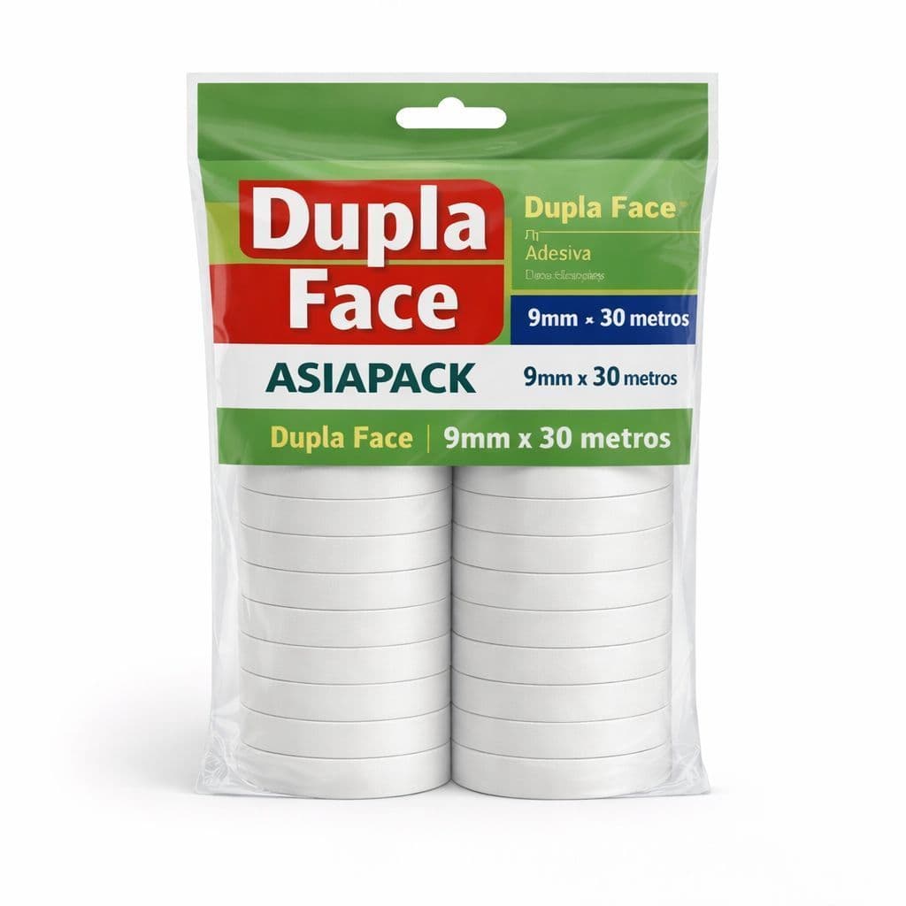 Fita Adesiva Dupla Face  Delfix 9mm - 05 Rolos  de 30 metros cola dupla