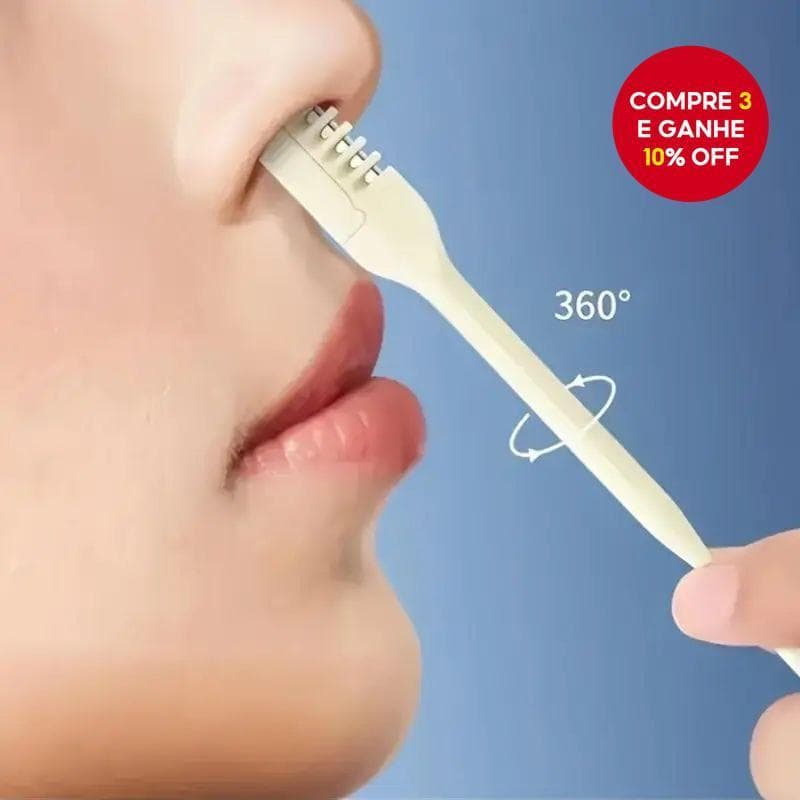 Aparador De Pêlos Do Nariz 360 ° Dupla Face Indolor E Segura  Com Lâminas Giratórias Manuais Para Preparação De Precisão