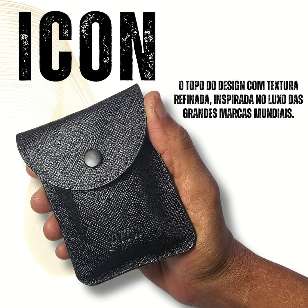 Mini Estojo Bolsa Carteira Bloqueia Sinal Chave Carro Anticlonagem Faraday Icon RFID Segurança Mini