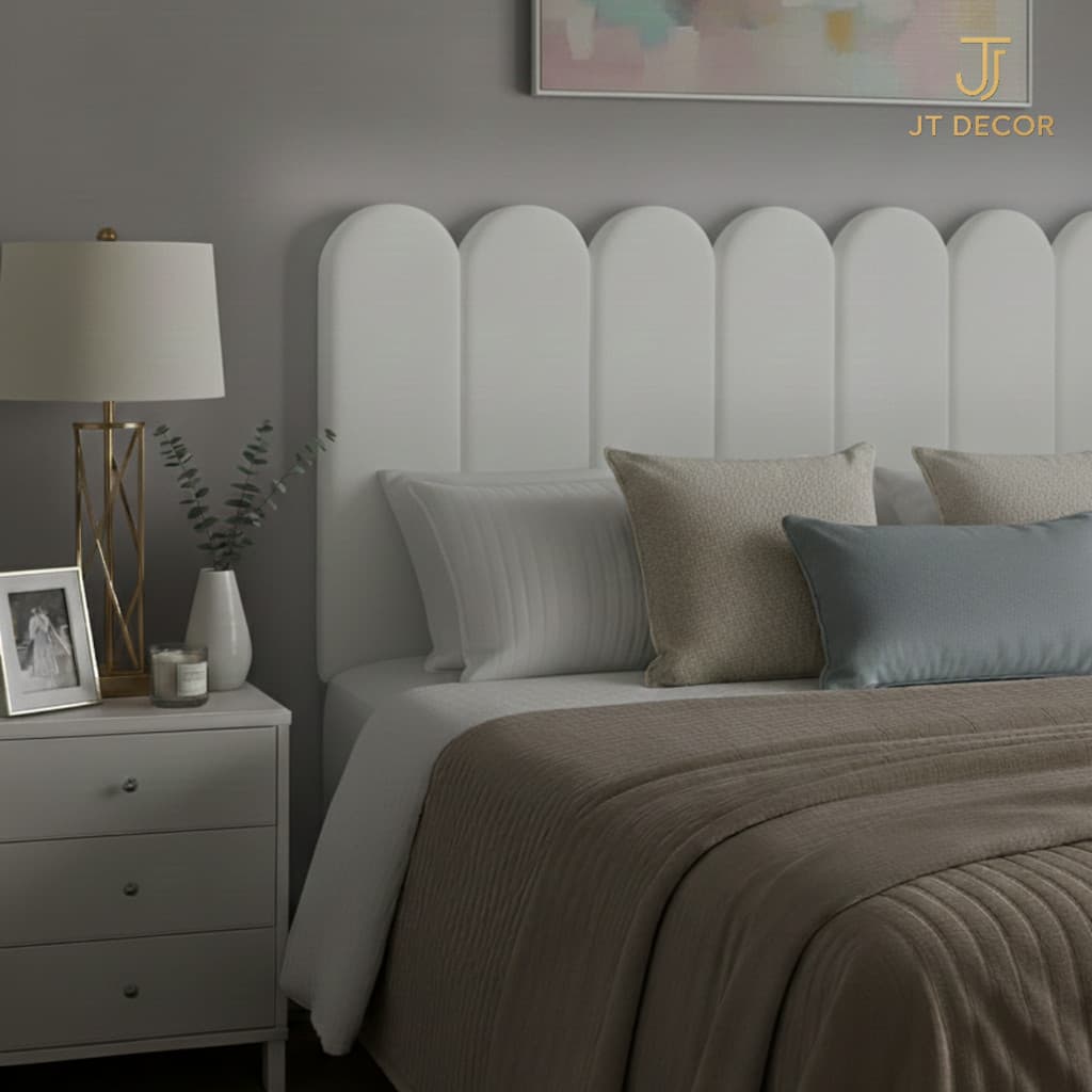 Kit Cabeceira Nuvem Estofada para Cama Box | Solteiro Casal Queen e King – 45x20 cm