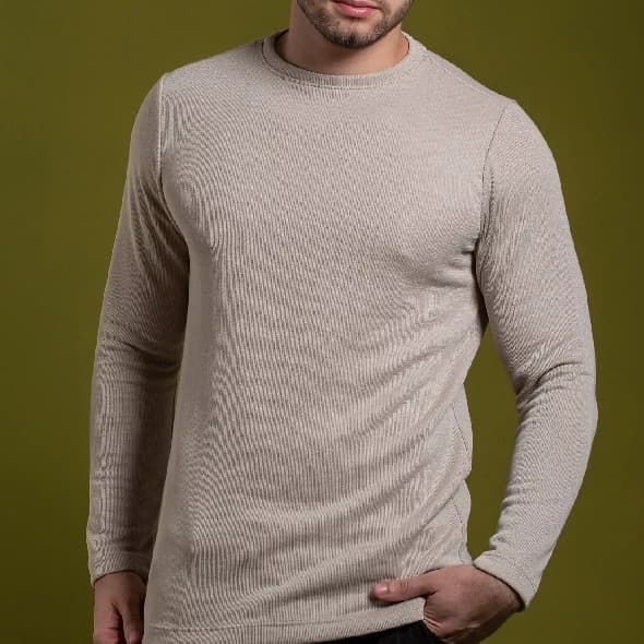 Suéter Masculino Tricô Canelado Blusa De Frio Gola Redonda Malha Grossa Cor Exclusiva