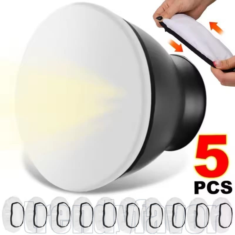 Máscara De Luz Suave Para Flash Fotográfico De 1/3/5 Unidades-Capa Protetora Universal Estroboscópica De Estúdio De 7 Po