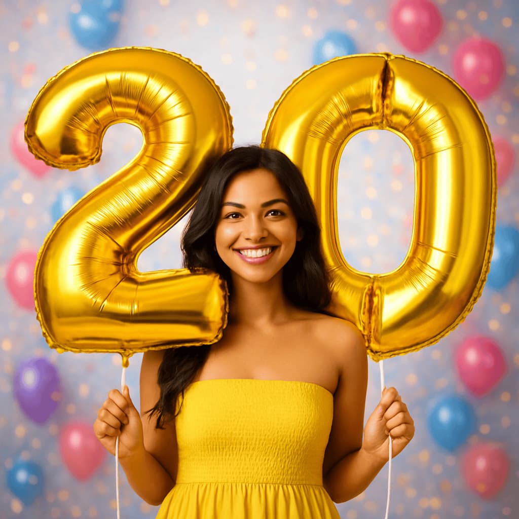 Kit com 2 Balões Metalizados Número 32 polegadas 80 cm – Dourado – Festa, Aniversário e Decoração
