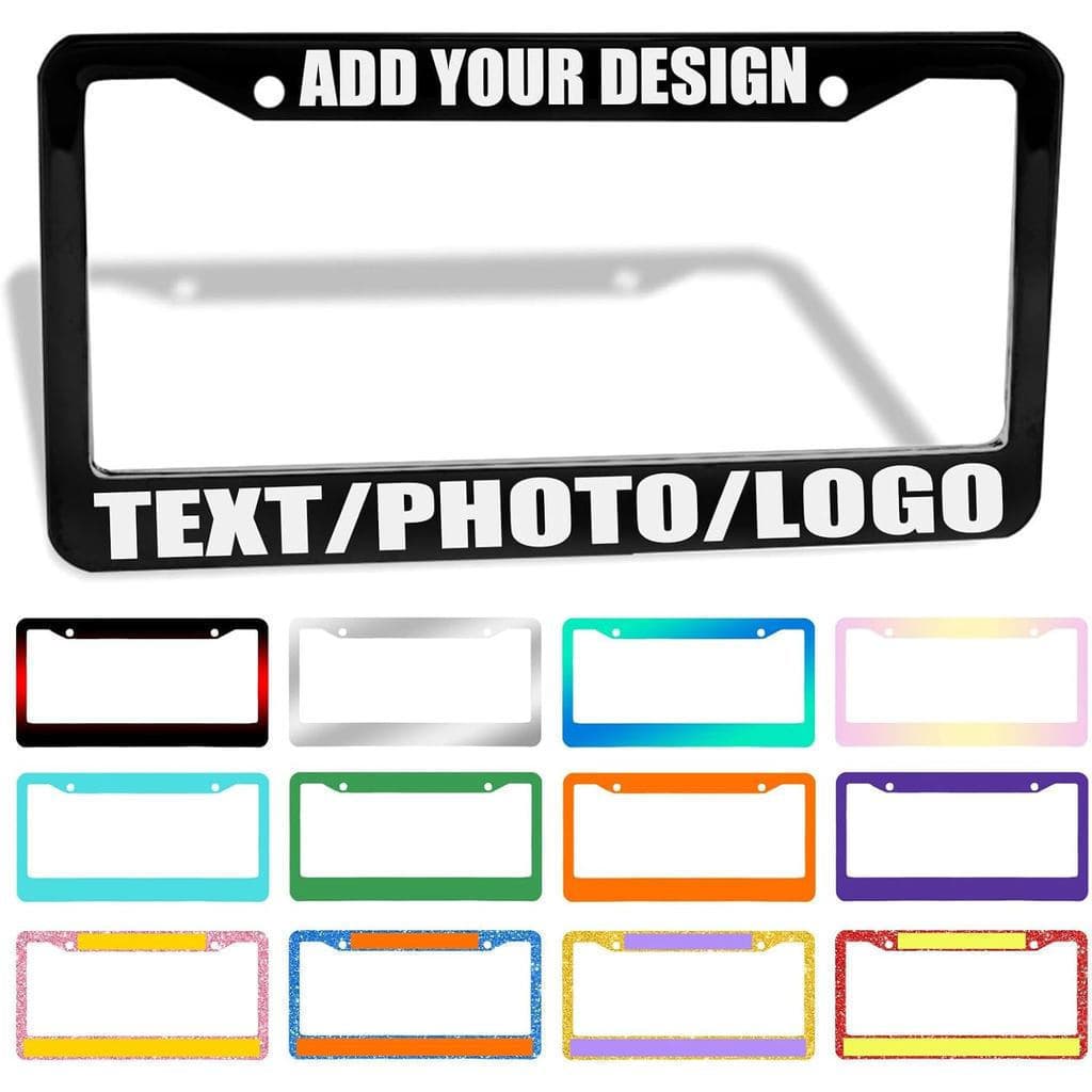 Porta-Placas Personalizado, Suporte de Placa de Alumínio Personalizado com Texto, Imagem ou Logotipo, Presentes Divertid