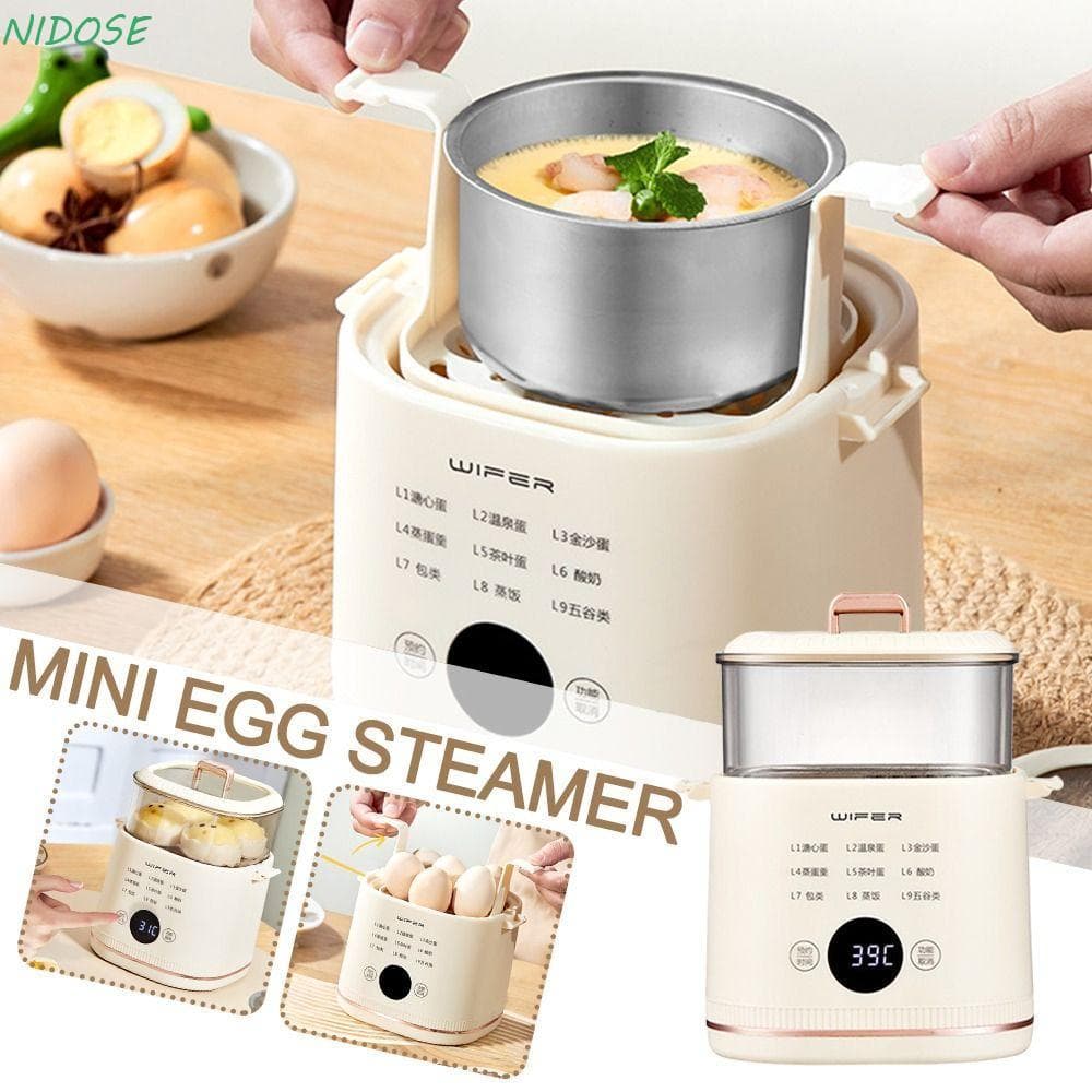 Caldeira Elétrica De Ovos NIDOSE , De 9 Em 1 Com Cronometragem 24 Horas , Café Da Manhã Multifuncional Portátil De 2 Cam
