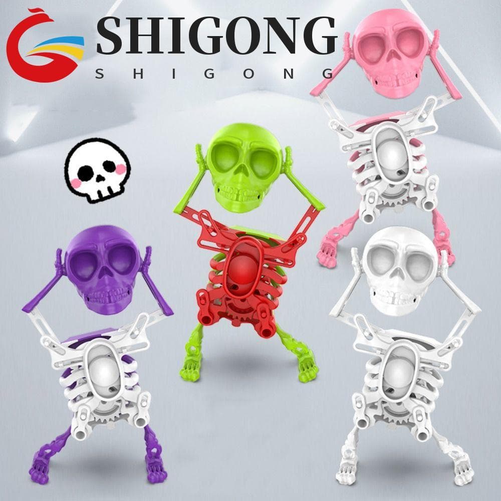 SHIGONG Boneca De Caveira Balançando Com Estampa 3D , Brinquedo De Esqueleto De Dança De Corda De Simulação De Balanço ,